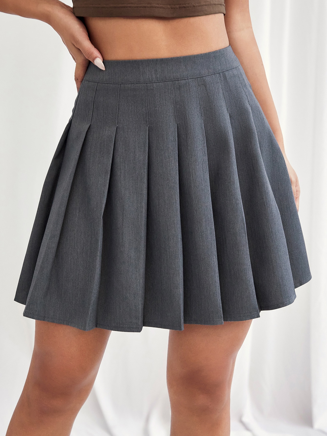 【WOOHWA】GRACE PLEATS SK Womens-16-High-Waist-Pleated-