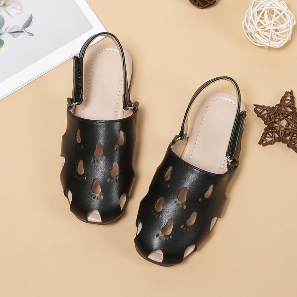 

Girls Hollow Out Slingback Flats, Black