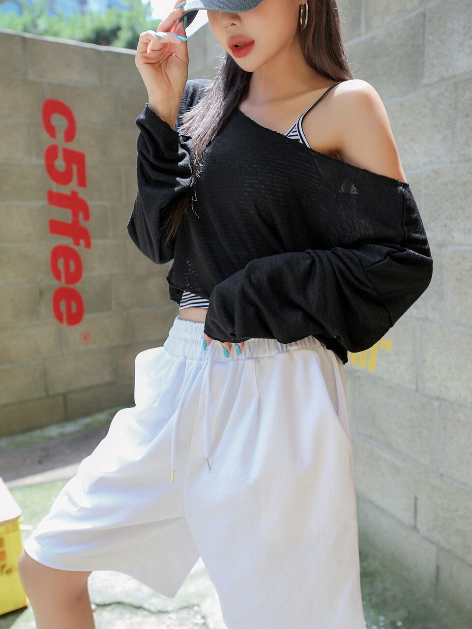 Solid Boat Neck Crop Tee Fall Tops Long Sleeve