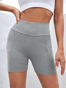 口袋純色運動短褲