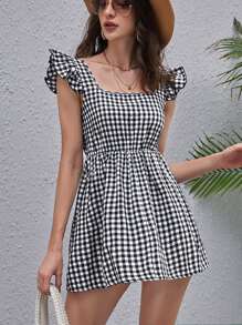 Soleia ĐầmXùKẻ sọcBoho - Đen và trắng - Xem 5