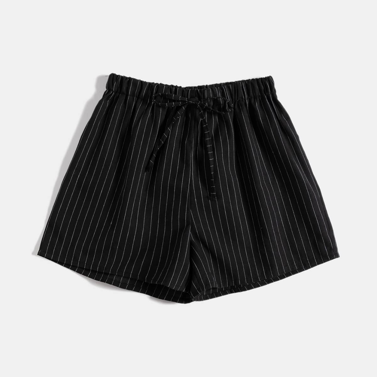 

Striped Knot Shorts, Black