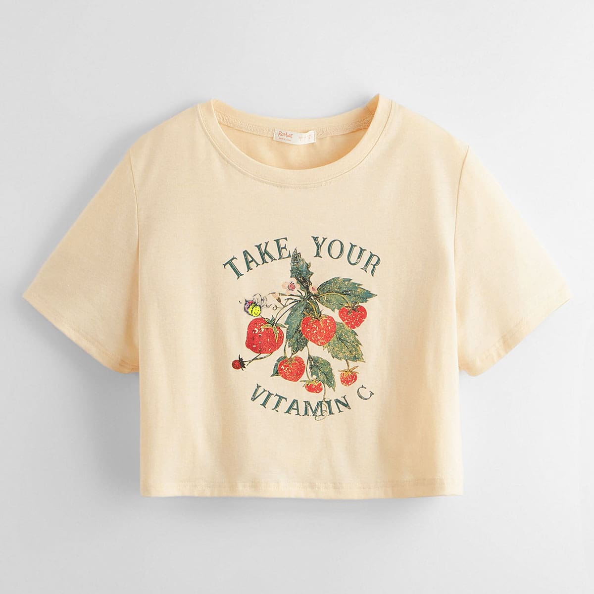 

Letter Strawberry Graphic Tee, Apricot