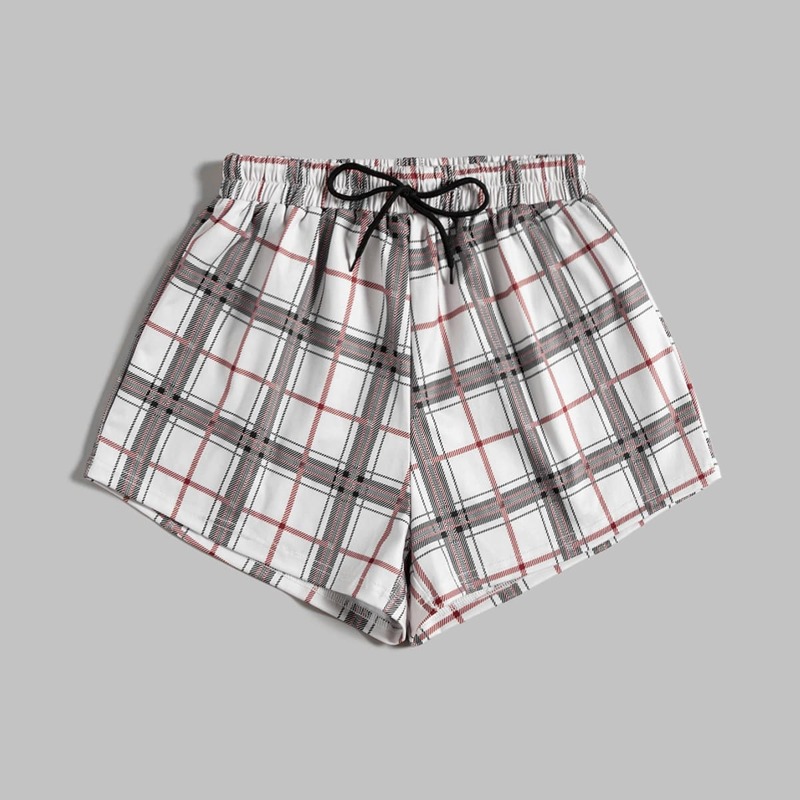 

Plaid Drawstring Shorts, Multicolor