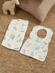 Bebé 10 piezas Babero con estampado de dibujos animados desechable - Multicolor - Ver 1