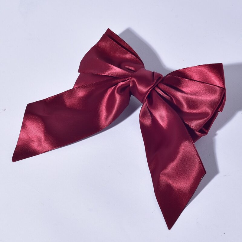 

1pc Bow Hair Clip, Burgundy