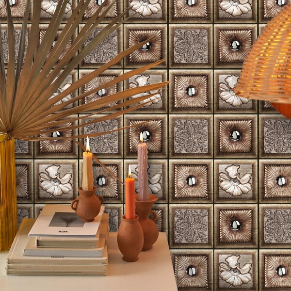

10pcs Vintage Pattern Wall Sticker, Multicolor