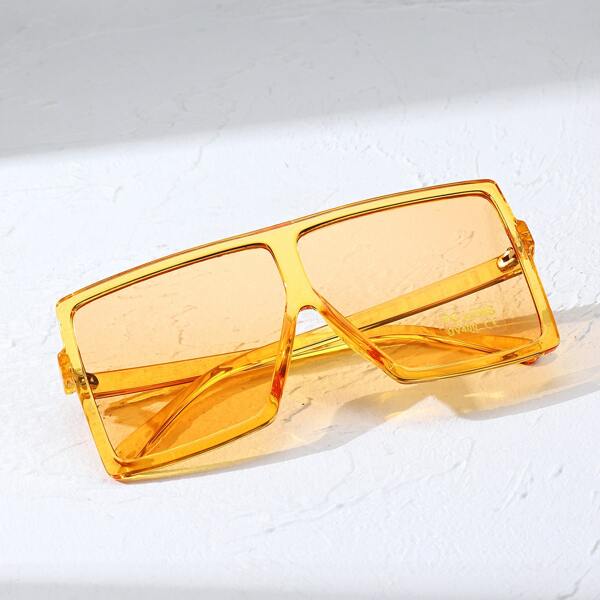 

Men Flat Top Tinted Lens Sunglasses, Orange