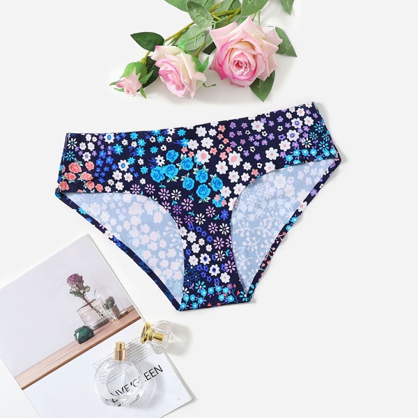 

Plus Floral Print Seamless Panty, Multicolor