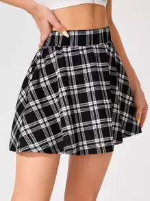 Muchica 格紋印花半身裙