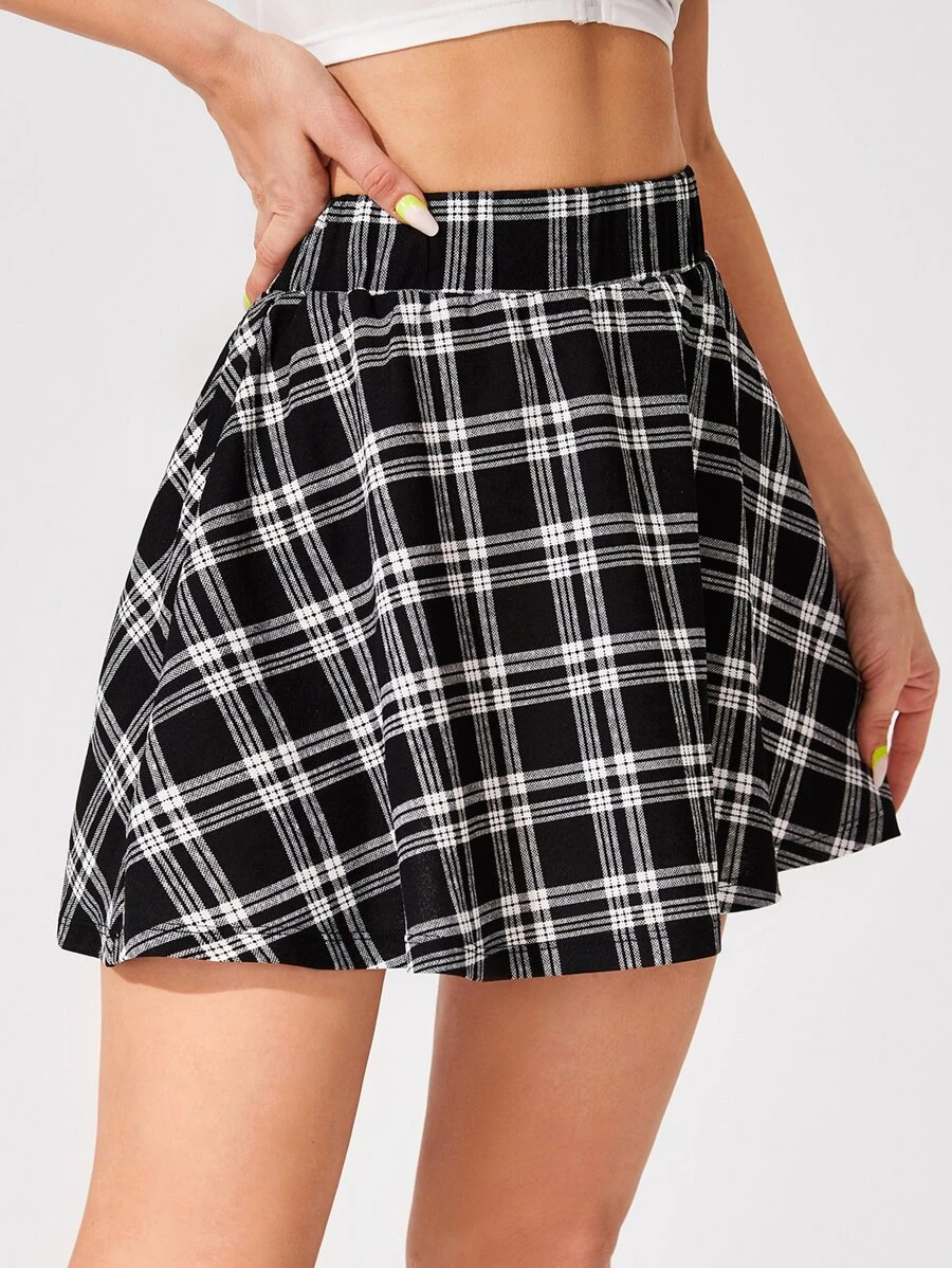 Muchica 格紋印花半身裙