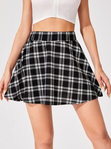 Muchica 格紋印花半身裙