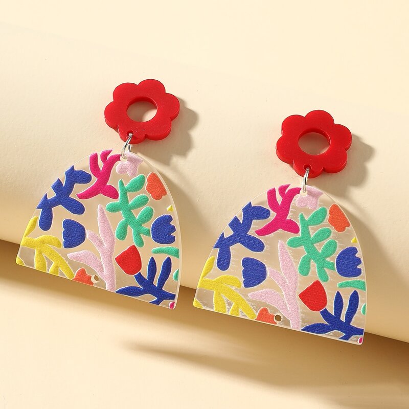 

Graphic Drop Earrings, Multicolor