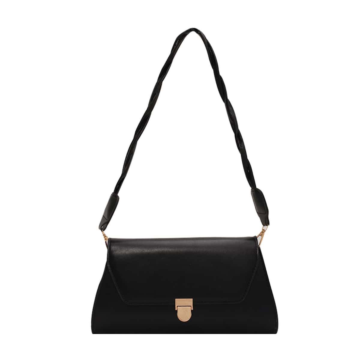 

Minimalist Flap Shoulder Bag, Black