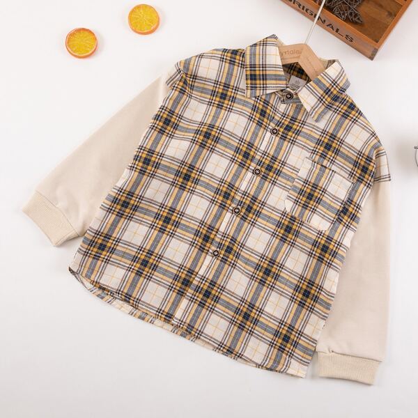 

Toddler Boys Plaid Drop Shoulder Shirt, Multicolor