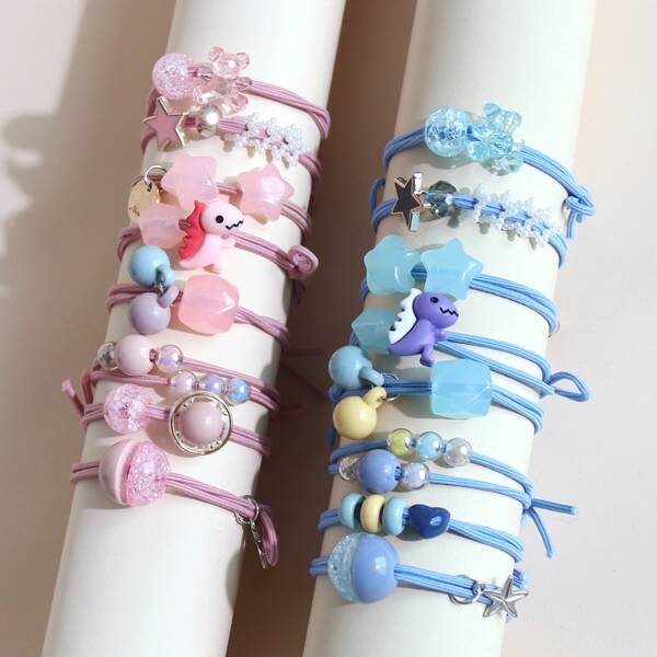 

16pcs Toddler Girls Cartoon Decor Hair Tie, Multicolor