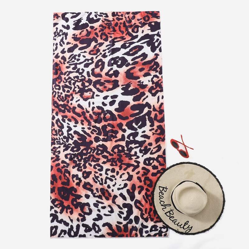 

Leopard Pattern Beach Blanket, Multicolor