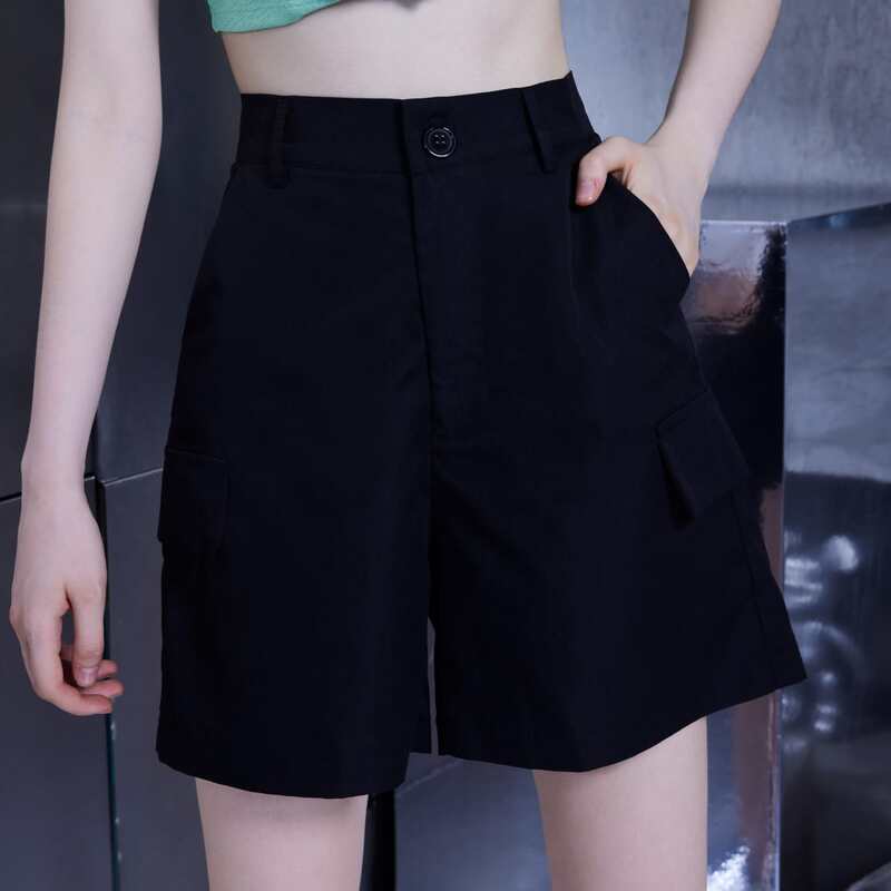 

Solid Cargo Shorts, Black
