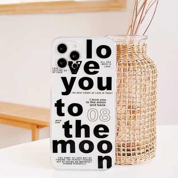 

Slogan Graphic Transparent Phone Case, Clear