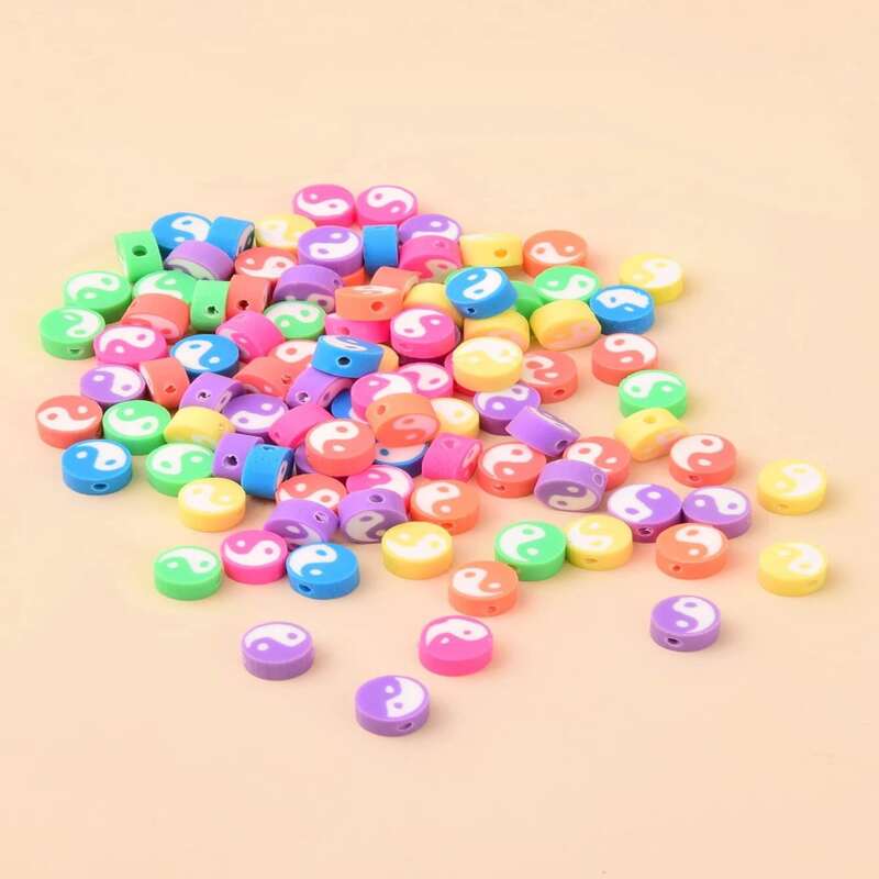 

100pcs Yin & Yang DIY Jewelry Accessory, Multicolor