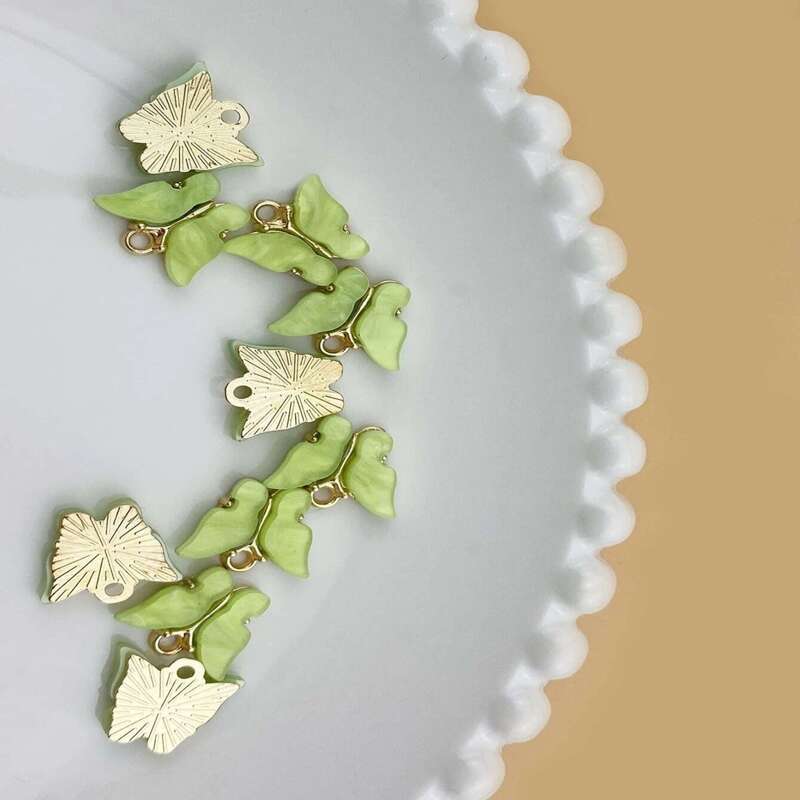 

10pcs Butterfly DIY Jewelry Accessory, Olive green