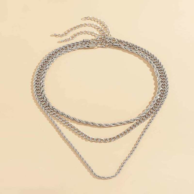 

3pcs Minimalist Necklace, Silver