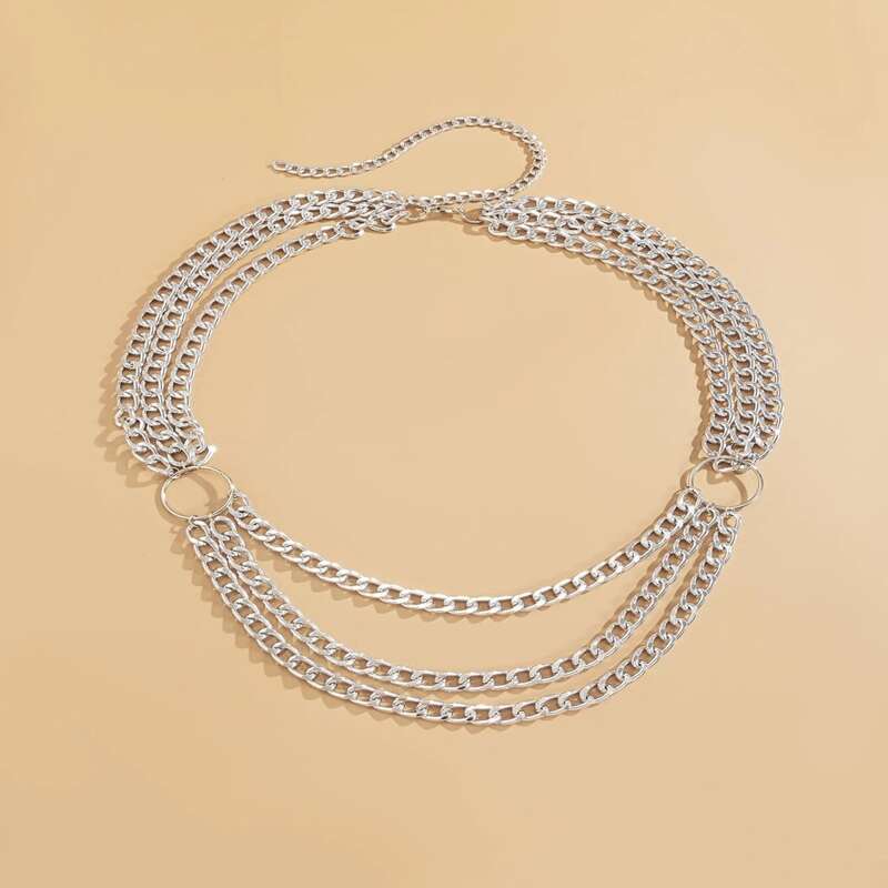 

Layered Chain Belt, Silver