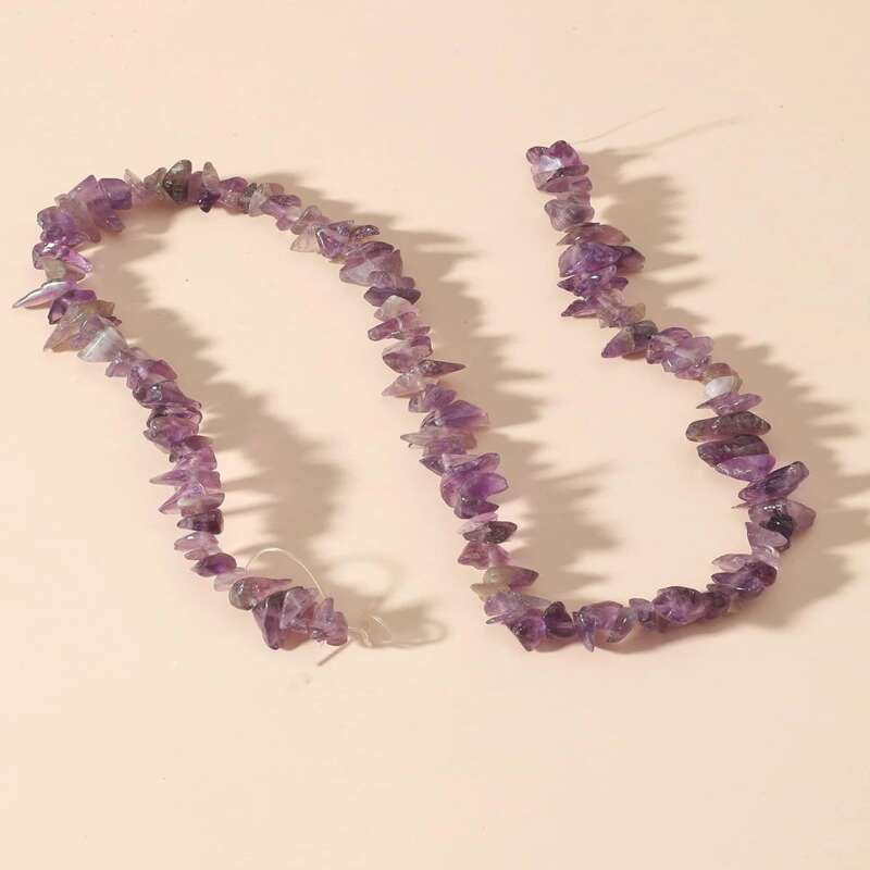 

1pc Stone Beaded DIY Jewelry Accessory, Purple