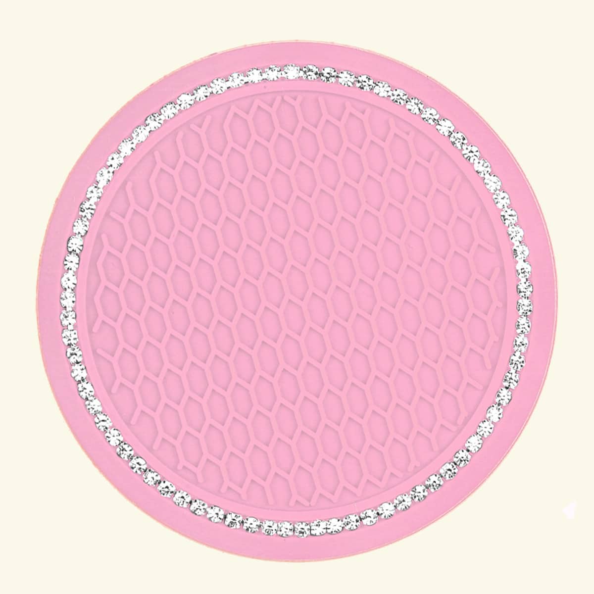 

Rhinestone Decor Car Coaster, Pink