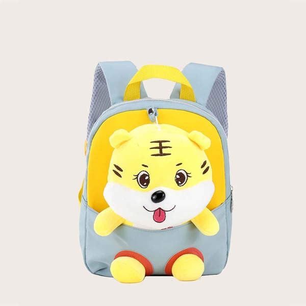 

Girls Tiger Decor Backpack, Blue
