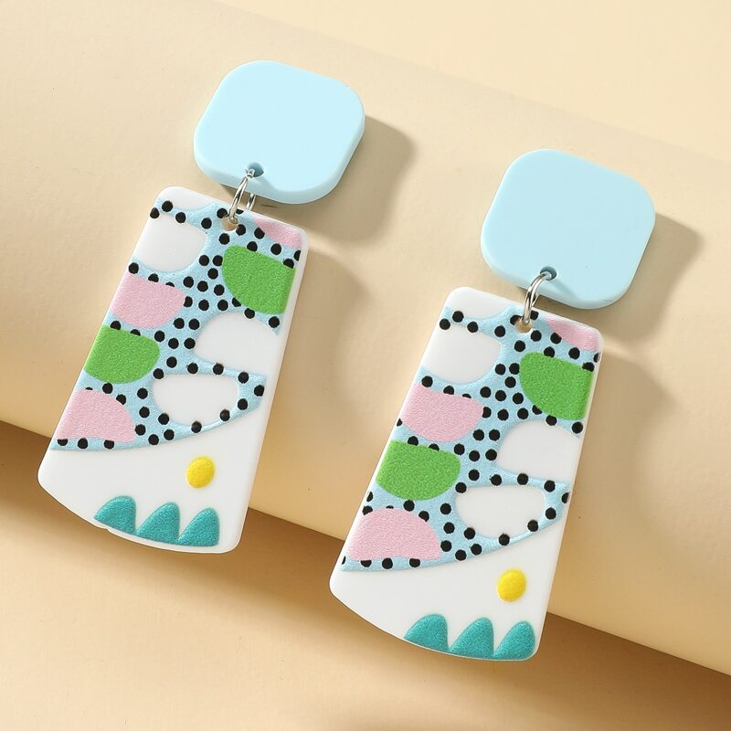 

Graphic Drop Earrings, Multicolor