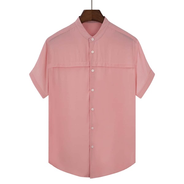 

Men Solid Button Up Shirt, Dusty pink