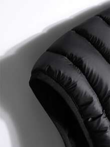 Manfinity Homme Loose Men Zip Pocket Hooded Padded Vest - Black - View 3