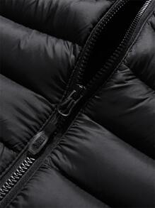 Manfinity Homme Loose Men Zip Pocket Hooded Padded Vest - Black - View 6