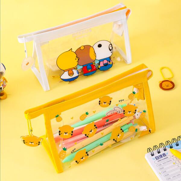 

1pc Cartoon Graphic Random Pencil Bag, Multicolor