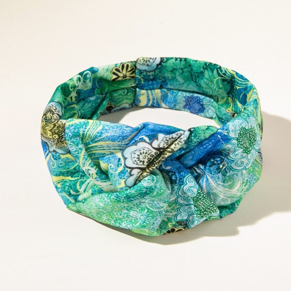 

Floral Print Hair Band, Green