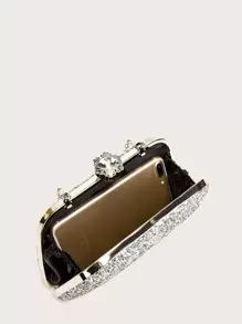 Long lanh Túi Box Clutch Đối với Tối Buổi tiệc , Ăn mặc trang trọng , Lễ cưới - Bạc - Xem 4