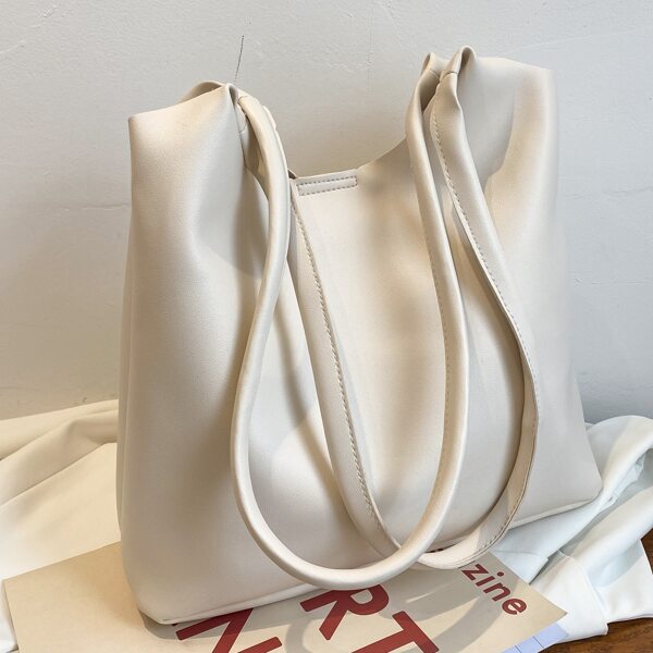 

Solid Tote Bag, Beige