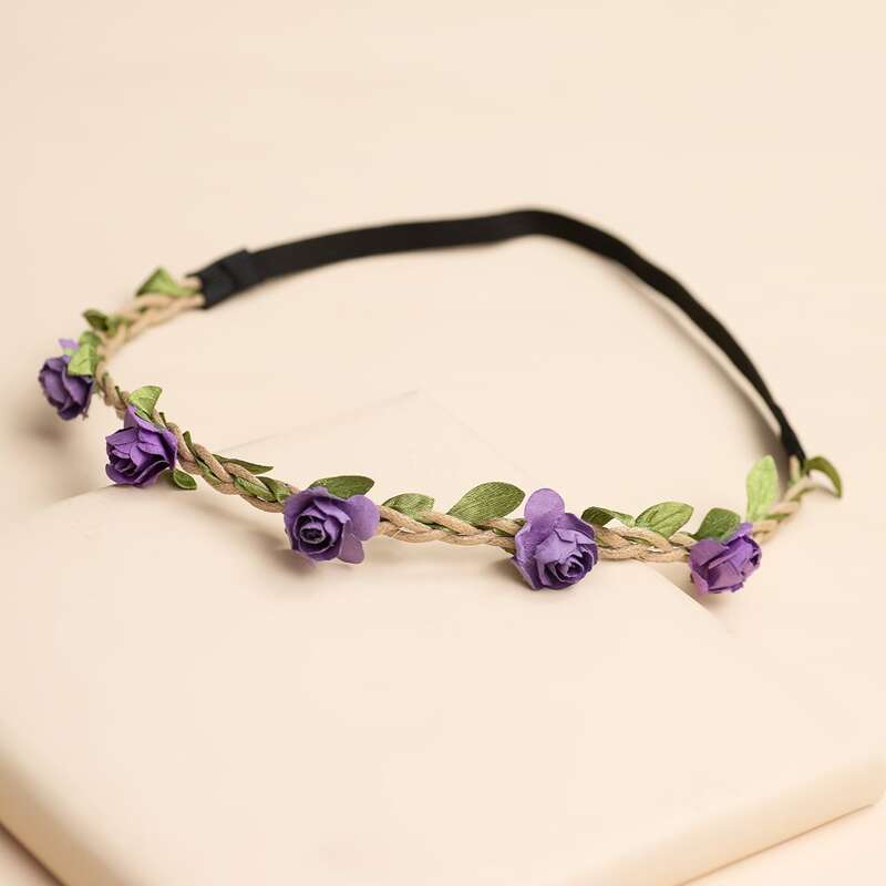 

Floral Decor Hair Band, Purple