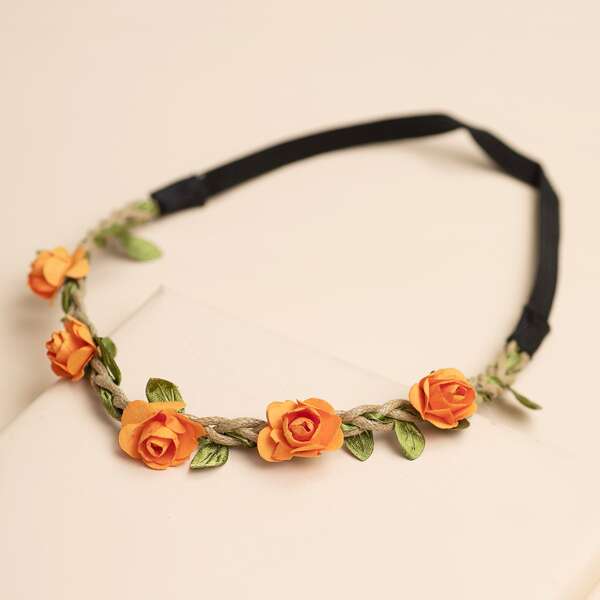 

Floral Decor Hair Band, Orange
