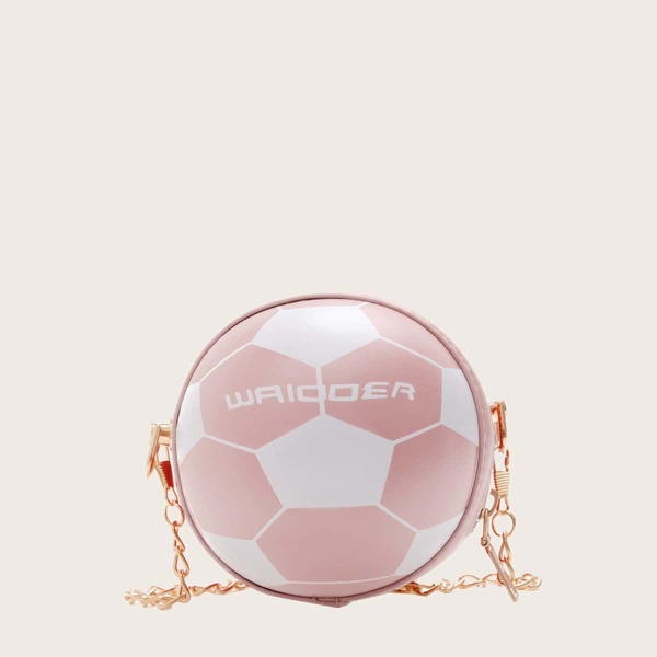 

Girls Football Shaped Chain Bag, Pink