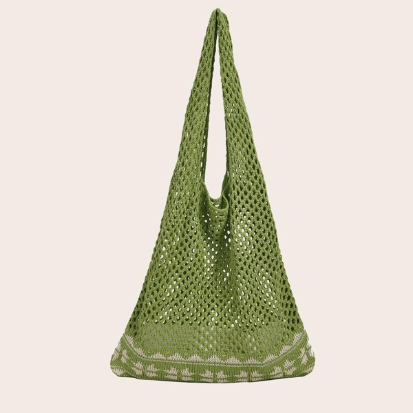 

Knit Tote Bag, Green