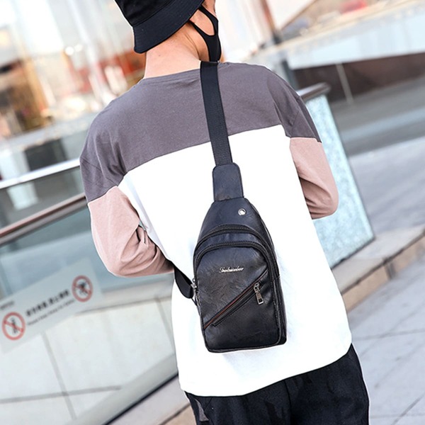 

Men Zip Front Sing Bag, Black
