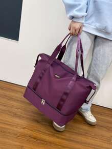 Túi du lịch chống thấm nước có ngăn riêng biệt khô ướt, túi vải thô dung tích lớn có ngăn đựng giày cho công việc du lịch, phòng tập thể dục, thể thao ngoài trời, trở lại trường, túi tập thể dục du lịch, túi cắm trại, đồ dùng cần thiết khi đi bộ đường dài, trở lại trường vào mùa hè, vali, túi ngủ qua đêm, túi du lịch cuối tuần, túi vải thô đựng hành lý, túi xách tay, túi đi học đại học, túi đựng hành lý, túi cuối tuần, túi bệnh viện, túi ngày lễ, túi mùa đông cho trường học, phụ kiện học tập, đồ dùng học tập - Màu tím - Xem 2