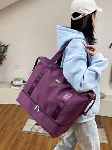 Túi du lịch chống thấm nước có ngăn riêng biệt khô ướt, túi vải thô dung tích lớn có ngăn đựng giày cho công việc du lịch, phòng tập thể dục, thể thao ngoài trời, trở lại trường, túi tập thể dục du lịch, túi cắm trại, đồ dùng cần thiết khi đi bộ đường dài, trở lại trường vào mùa hè, vali, túi ngủ qua đêm, túi du lịch cuối tuần, túi vải thô đựng hành lý, túi xách tay, túi đi học đại học, túi đựng hành lý, túi cuối tuần, túi bệnh viện, túi ngày lễ, túi mùa đông cho trường học, phụ kiện học tập, đồ dùng học tập - Màu tím - Xem 8