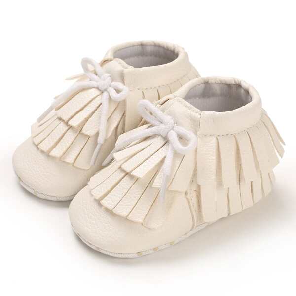

Baby Girls Fringe Decor Boots, White