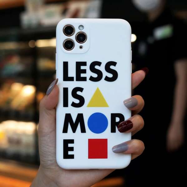 

Slogan Graphic Phone Case, Multicolor