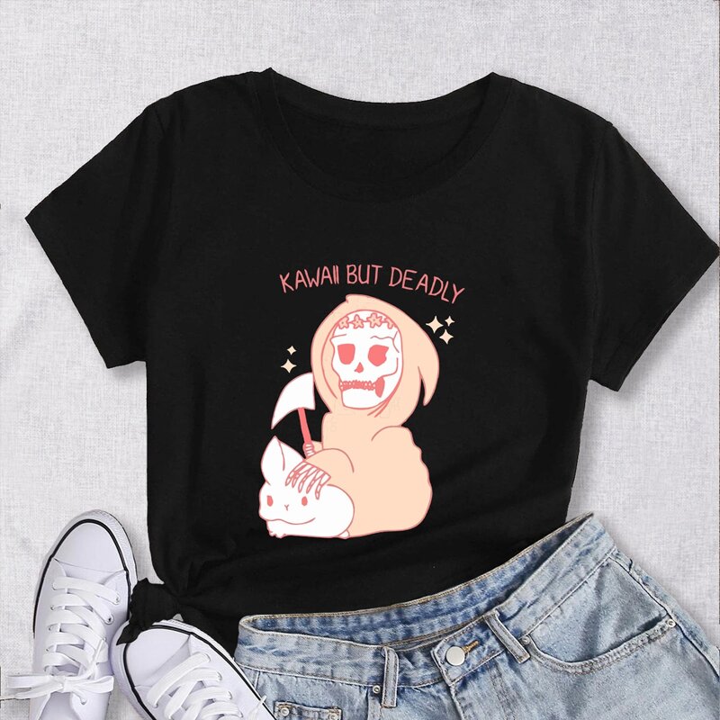 

Letter Skull Graphic Tee, Black