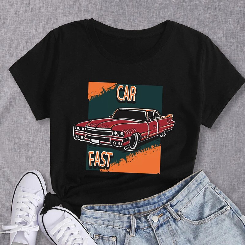 

Letter Car Graphic Tee, Black