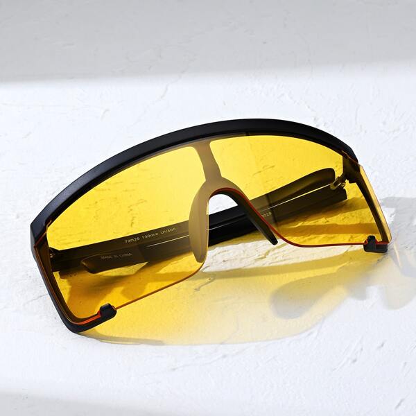 

Men Tinted Lens Sunglasses, Mustard yellow
